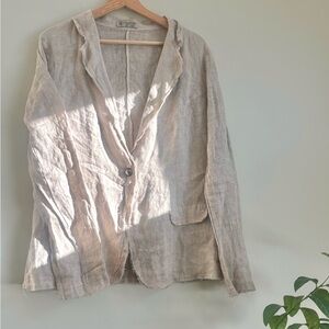 Light Taupe Linen Blazer -